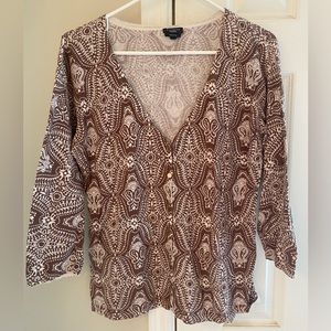 Talbots, quarter sleeve button-up top.